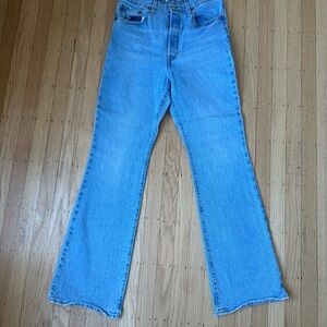 Levi's Blue Boot Cut Jeans with Vintage-Inspired Style